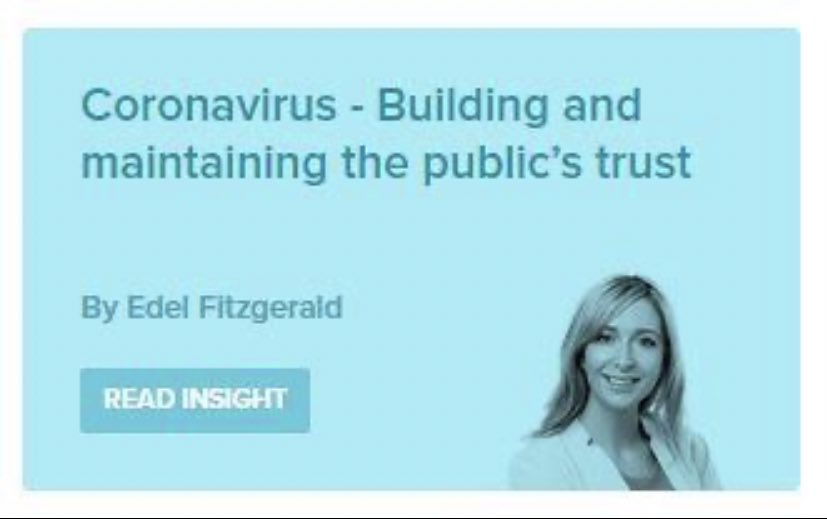 ReputationInc's tweet photo. As each country impacted takes a different approach to tackling #COVID19, @edel_fitzgerald assesses how building and maintaining trust amongst the general public is key to avoiding panic and tackling the disease outbreak. https://t.co/pvBAqFSNee https://t.co/cjp39Jamxd