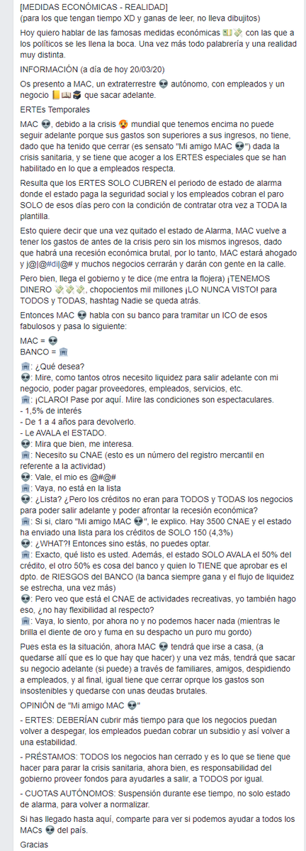 joebart1975's tweet photo. Os presento a MAC 👽

Él (que es muy majo) os explicará como están las #medidas #económicas a día de hoy para #autonomos y #pymes 

#Economia #Covid_19 #coronavirusEspana #CoronavirusMadrid #bancos #ERTE #ERTES

@PODEMOS @PSOE @MinisterioEcono @gobiernoespa https://t.co/igJt3H2okO
