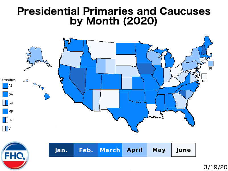 FHQ's tweet photo. 15 days until the Alaska, Hawaii &amp; Wyoming party-run primaries

18 days until the Wisconsin primary

39 days until the partial Acela primary (DE, NY, PA &amp; RI)

43 days until the Kansas primary &amp; Guam caucuses

95 days until the Louisiana primary
https://t.co/KM6LEdCwPQ https://t.co/XbDJl6zdP7