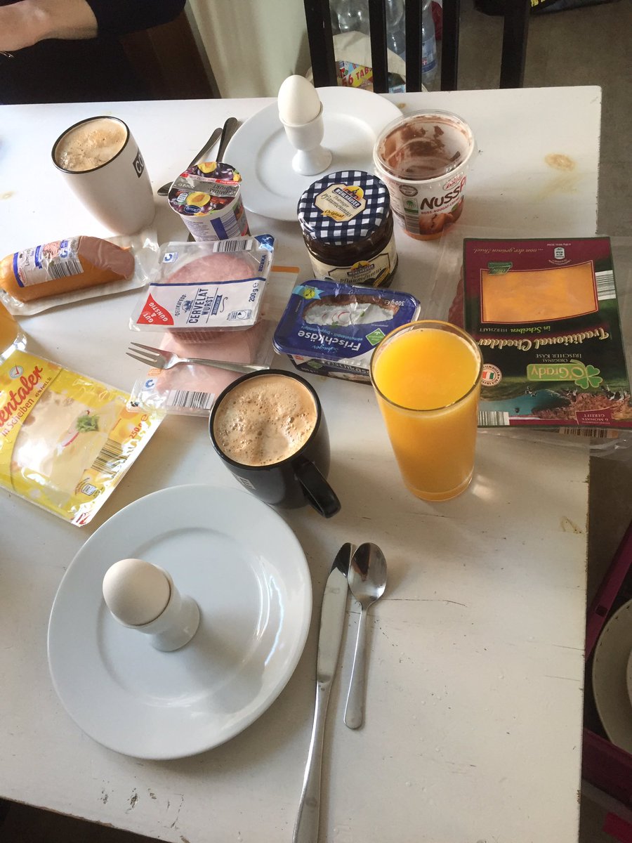 Day three: late breakfast with all the lovely things from the fridge that we’ll have to ration over the coming weeks 