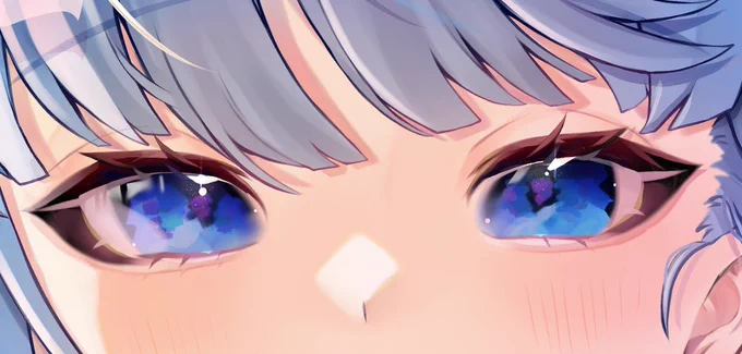 #上手い下手は別にして自分の絵柄のここが好き
キラキラな青い瞳が好き??? 