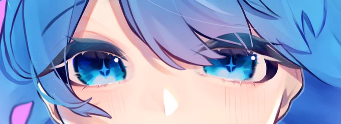 #上手い下手は別にして自分の絵柄のここが好き
キラキラな青い瞳が好き??? 