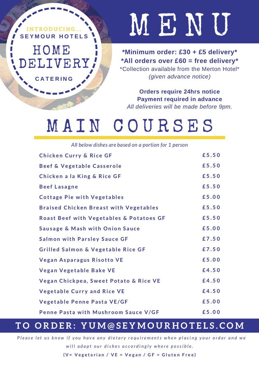 Seymour Hotels <a href="/seymourhotels/">SeymourHotelsJersey</a> are offering a home delivery food service. Another Jersey institution that needs our support. Order by email: yum@seymourhotels.com.