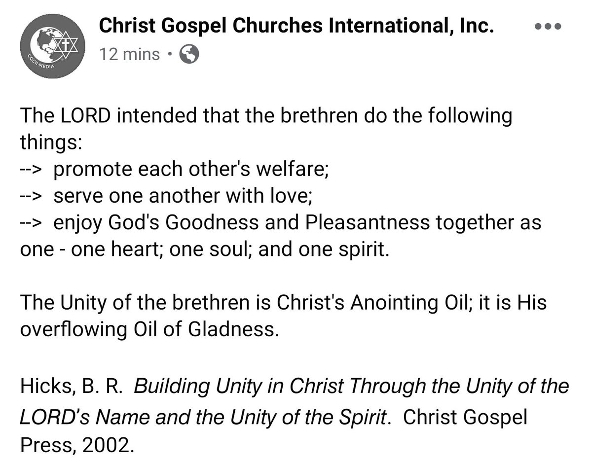 ChristGospelCII's tweet photo. Today's thought explains the Unity of the brethren. https://t.co/xZGNCYIBoF
