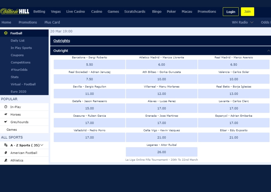 LudopataR's tweet photo. MUY GRAVE!

Un chaval con un montón de seguidores, Ibai Llanos, organizó un torneo de FIFA con futbolistas de primera división. Intención de puta madre para entretener a la gente en un momento así.

Las ratas de William Hill se aprovechan de ello y abren mercado. https://t.co/PLl1jcFpd8