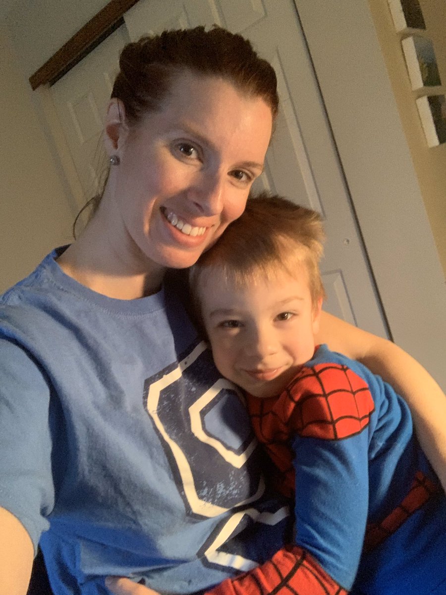 ShawneeHSNJ's tweet photo. Itβs still #bluepridefriday for Mrs. Schmauder and her youngest son, Jameson! #canthidethatrenegadepride
#renegadedistancelearning https://t.co/BmbkGDufPS