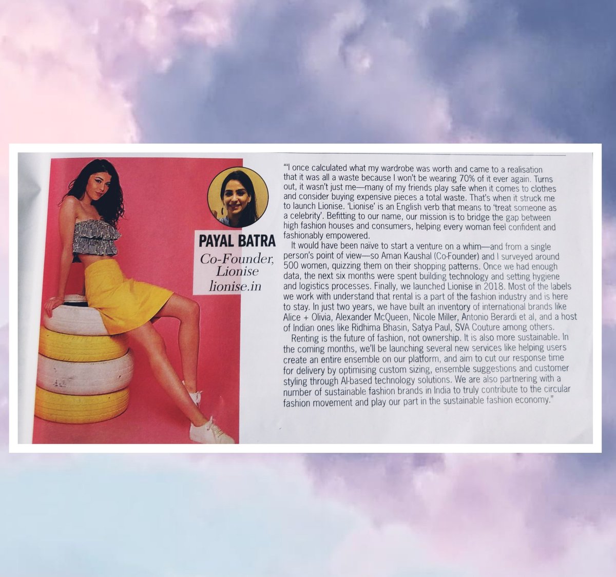 Payal_Batra's tweet photo. Honoured to be featured in @CosmoIndia 🙏🏻💛 @Lionise_India @mindovermeghna https://t.co/mMEiPpOPGL