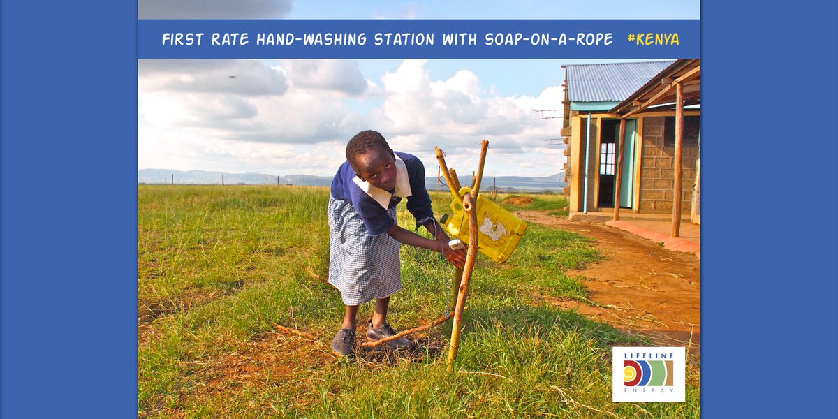 LifelineEnergy's tweet photo. First rate hand-washing station with soap-on-a-rope at a school in #Kenya. Users step on a board which pulls a bottle down so that #water pours out. #WWD #worldwaterday #sdg3GoodHealthAndWellbeing #sdg6CleanWaterandSanitation #washinghands #cleverideas https://t.co/Awz4W0zvRU