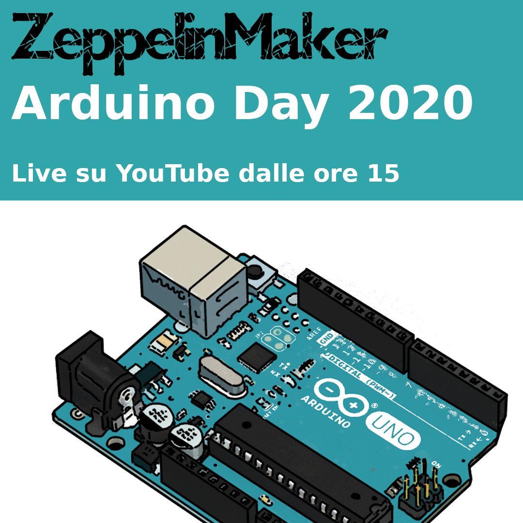 zeppelinmaker's tweet photo. Domani 21 marzo 2020 è l'Arduino Day.
Per l'occasione terrò una live sul mio canale YouTube di circa 1 ora a partire dalle ore 15:00 per rispondere a tutte le vostre domande.
YT: https://t.co/BkoT8E6YK0
#iorestoacasa #arduino #arduinoday2020 @MakerFaireRome https://t.co/YzJVnNCpSG