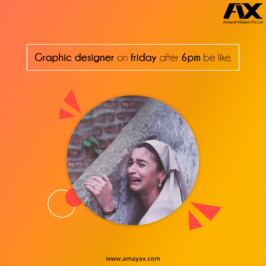 AmayaxPvt's tweet photo. Thank god its Friday .
.
.
.
.
.
#amayaxinfotec #itsfriday #weekend #fridaymood #agencylife #contentmarketing #marketingmemes #graphicdesigners https://t.co/LrHDIHG8e7