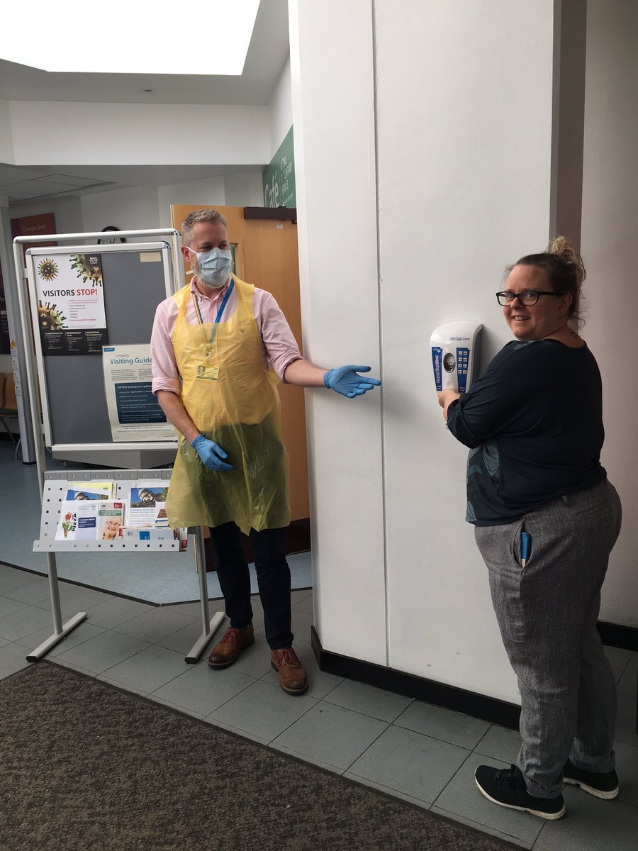 <a href="/ElginMJ/">Matt Jobson 🏳️‍🌈🇪🇺🏴󠁧󠁢󠁳󠁣󠁴󠁿</a> <a href="/NHSGrampian/">NHS Grampian</a> <a href="/DrGrays_Elgin/">Dr Gray's Hospital</a> <a href="/A_Pattz10/">Alasdair Pattinson</a> Staff manning the front door at DGH reminding staff to gel their hands #protectingeveryone #WashYourHands