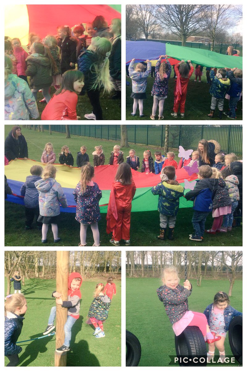 We loved parachute games this morning and visiting the jungle gym. Lots of gross motor exercise, fresh air and fun with friends. <a href="/BarntonMrsL/">Alison Lawson</a> <a href="/barntonminis/">Debs Stewart</a>