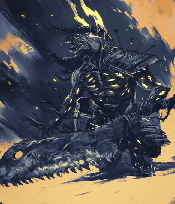 Painting some enemies from Nioh 2. These enemy and boss designs look insane so Ill be going through a bunch of them. Heres Mezuki to start off, a horse headed demon. #mezuki #fanart #artists #art @TeamNINJAStudio 