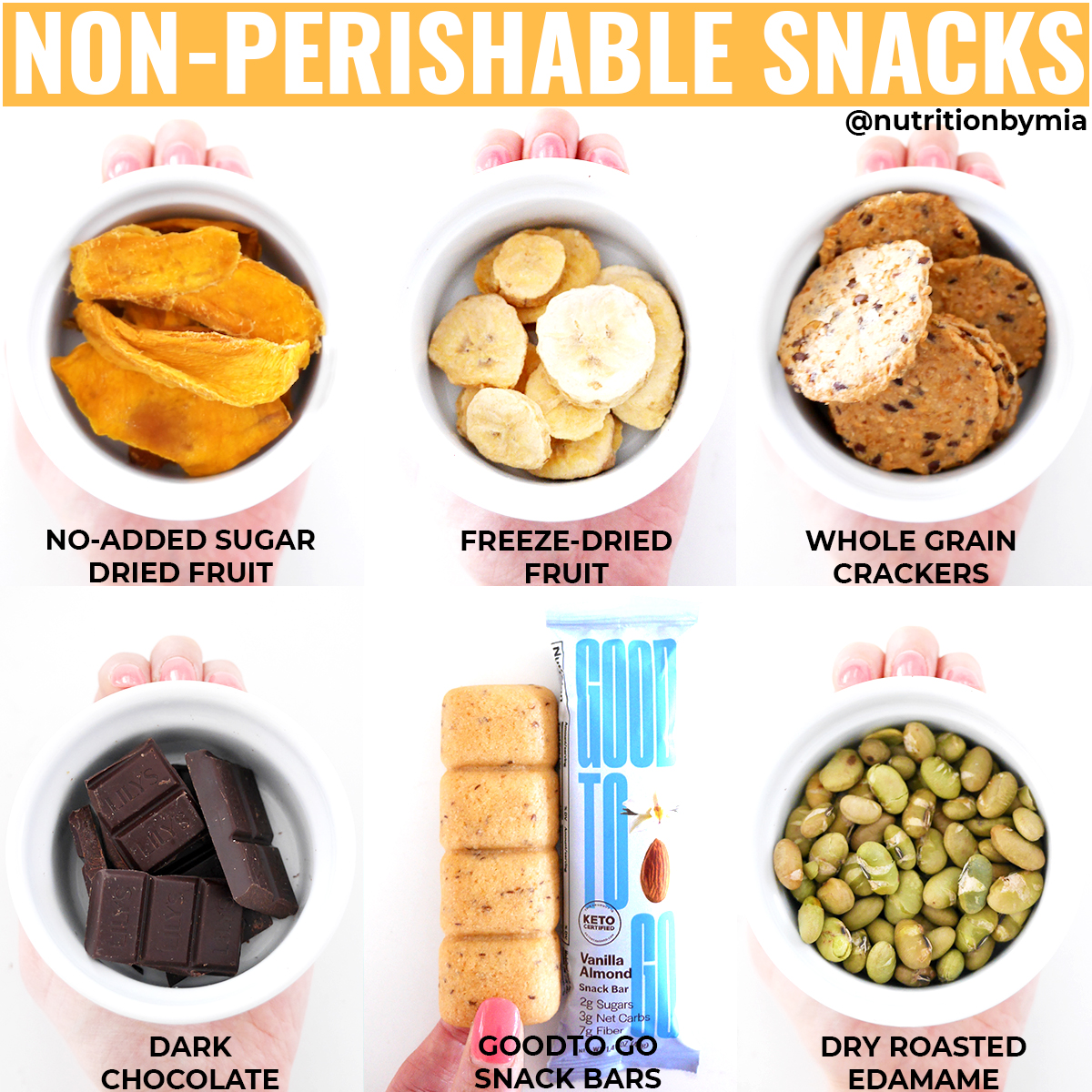 Twitter 上的 Mia Syn, MS, RDN："Nutritious non-perishable snack round-up✨Satisfy your sweet + savory cravings options like freeze-fried fruit chips, roasted seaweed & @goodtogosnacks keto-friendly s oft-baked vegan, GF Vanilla Almond Snack Bars. #