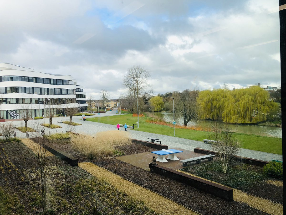 Last day of F2F teaching at @UniNorthants, also means the last day for a little while with this office view 🏞✨ #watersidecampus #wellbeing