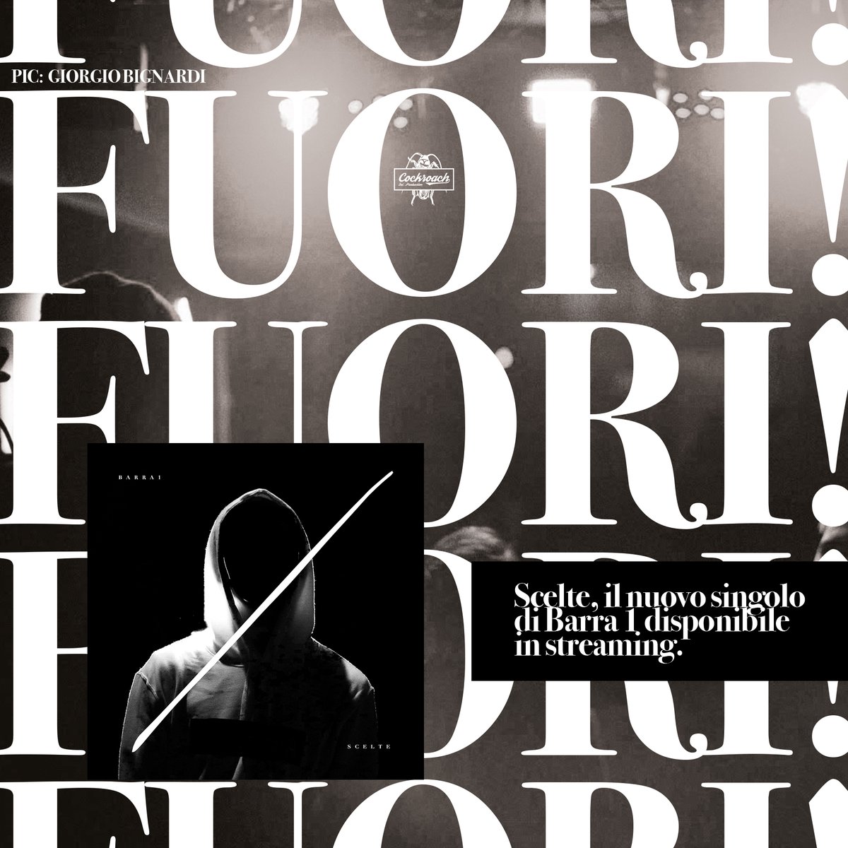 cockroachintpr's tweet image. 🔴 DISPONIBILE ORA! Il nuovo singolo di Barra1 #Scelte Ascoltalo su @Spotify — #hipho #hiphopitaliano #rapitaliano #rap  open.spotify.com/track/5LbZWisE…