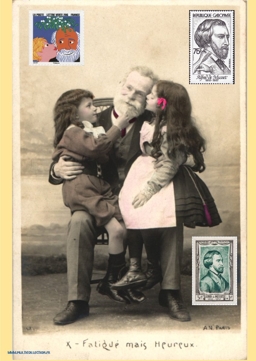 djclone92's tweet image. #Jour11 du #PrintempsdesPoètes : "A mon ami Alfred Tatet" de Alfred de Musset qui dira un jour "Sans la justesse de l'expression, pas de poésie."  #AlfredDeMusset #Poème #Poésie #Courage #Culture #philatélie #philately #timbres #stamps