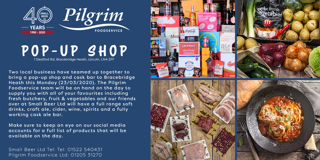 🛒 Bracebridge Heath Pop-Up Shop (23-03-2020) 🛒

On Monday the 23rd of March, we're teaming up with <a href="/SmallBeerLtd/">Small Beer Ltd & TrentAns Vintners</a> to not only bring you a pop-up shop but a pop-up shop with a cask ale bar! Stay tuned for more details.

#Lincoln #LincolnUK #Lincolnshire #LincolnshireUK