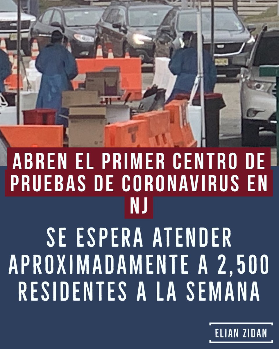 elianzidantv's tweet photo. Se inauguró el primer centro de pruebas de #coronavirus en Nueva Jersey.
Ubicado en el estacionamiento “B” del Bergen Community College en Paramus, estará abierto los 7 días de la semana en un horario de 8 A.M. a 4 P.M.
:os detalles a las 12:30 P.M. en #EdicionDigitalNY https://t.co/a1YNSdpMno
