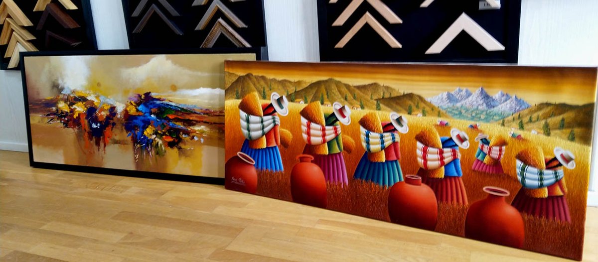CF_Framing's tweet image. Here are two lovely canvases we've stretched for a customer returning from a holiday. The one on the right is simply stretched and will be hung like this, the left one has been framed in one of our many float frames. #travel #travelmemorabilia #souvenir #pictureframing