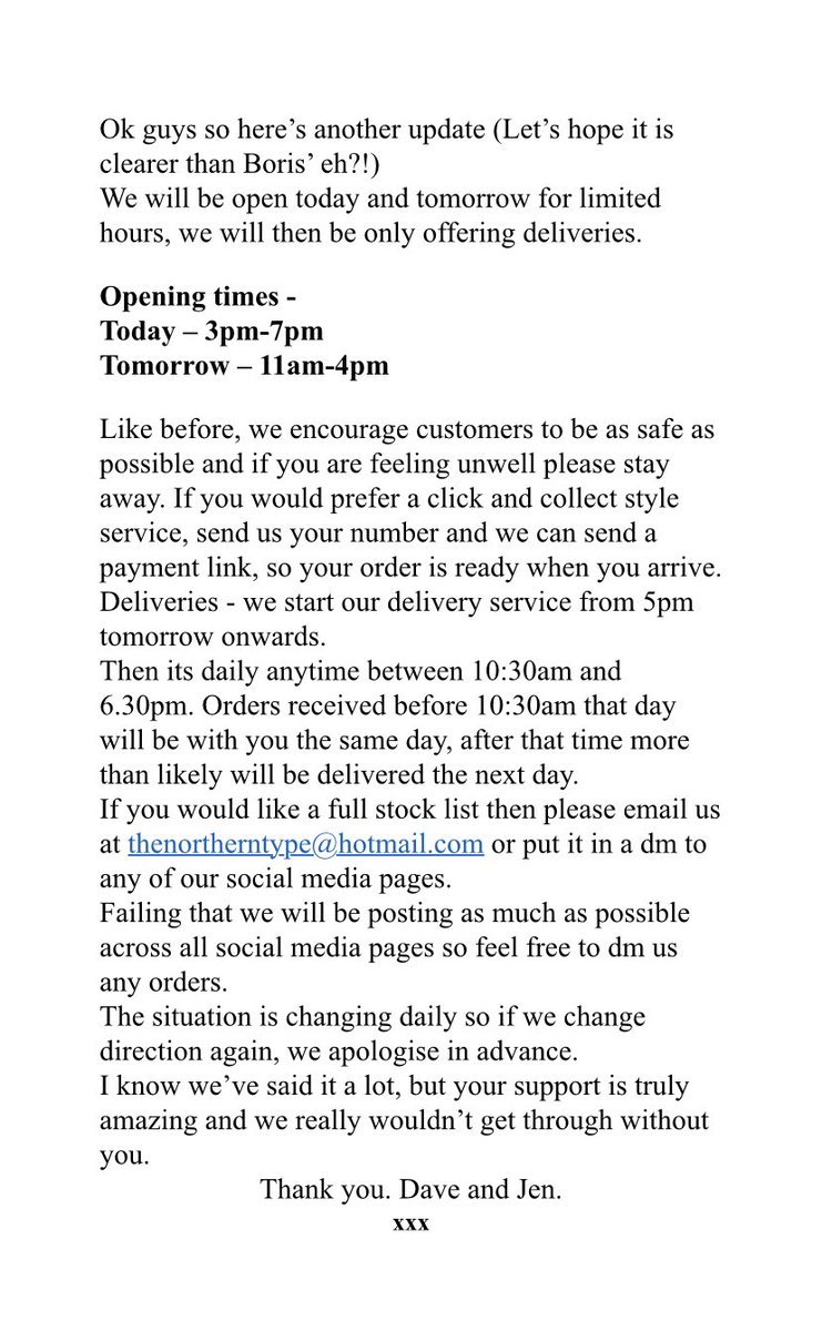 An update our stance...