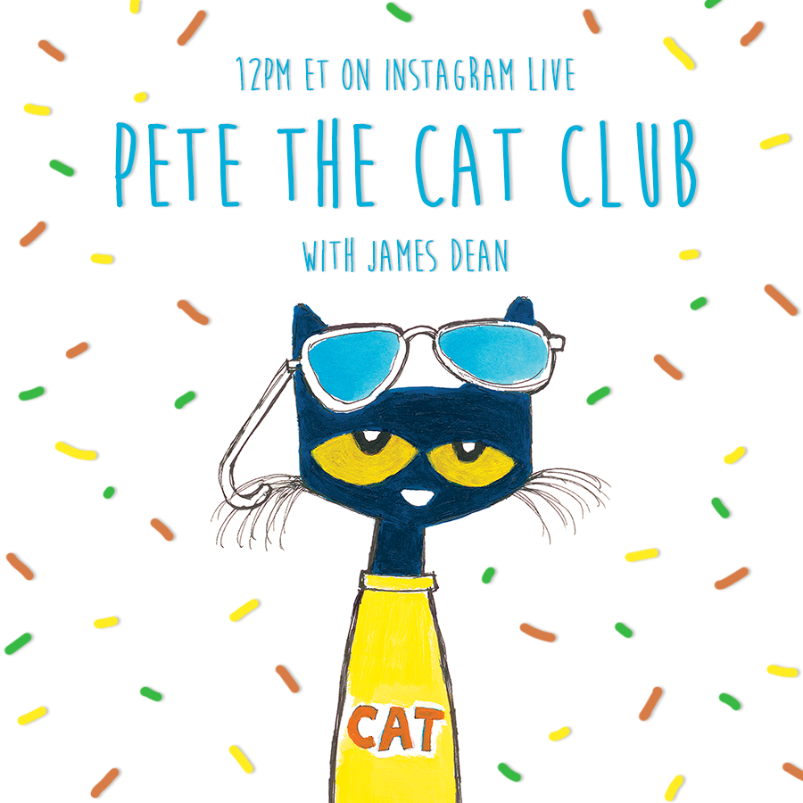 thepetethecat's tweet photo. Hey groovy cats! Join us today at noon on Instagram Live (@petethecatofficial) for the last Pete the Cat Club of the week! We can't wait to see you there. 🎉💙📚https://t.co/TDlEXhi0Ek 📚#petesclub #petethecat #virtualstorytelling https://t.co/9EYvAjU3VX