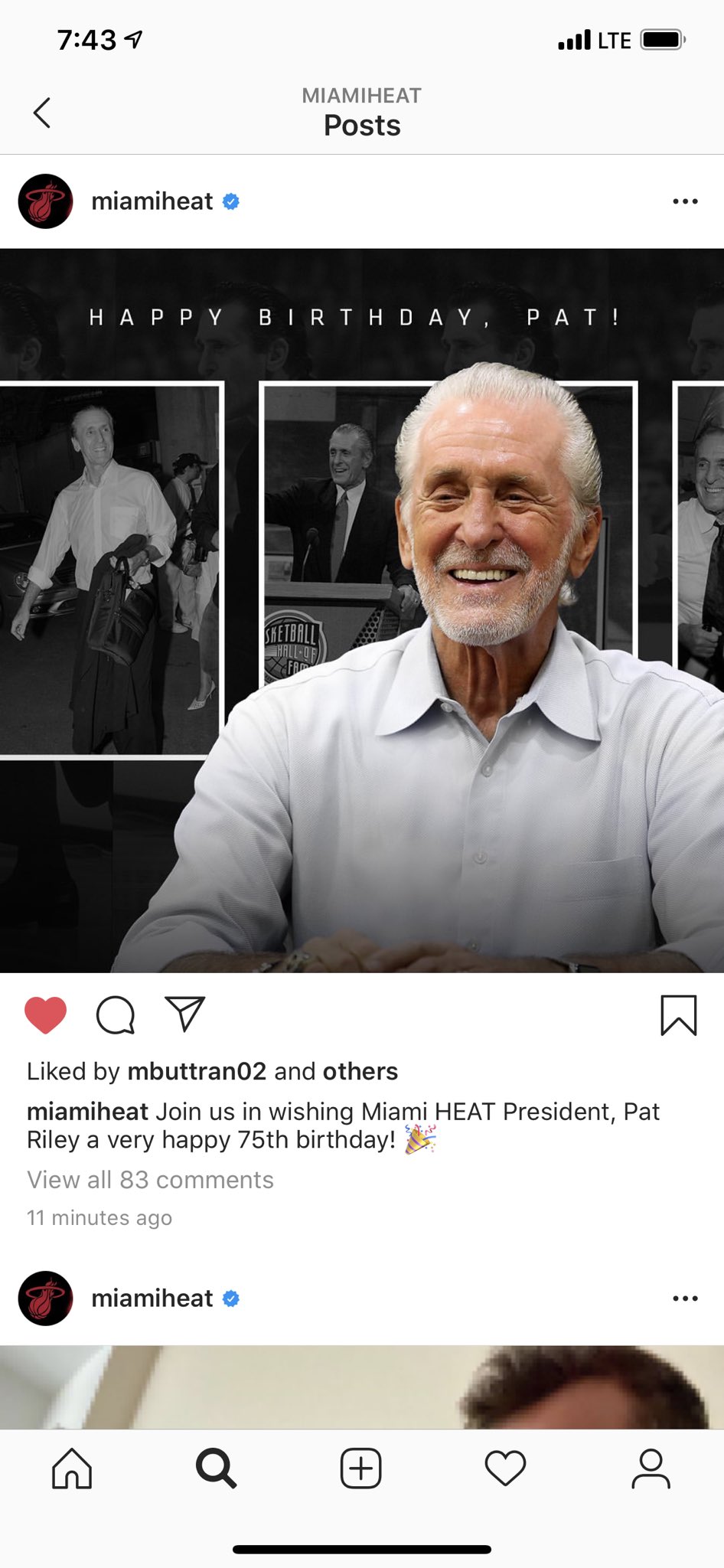 Please no more happy birthday posts for old people please! I thought Pat Riley died at first 