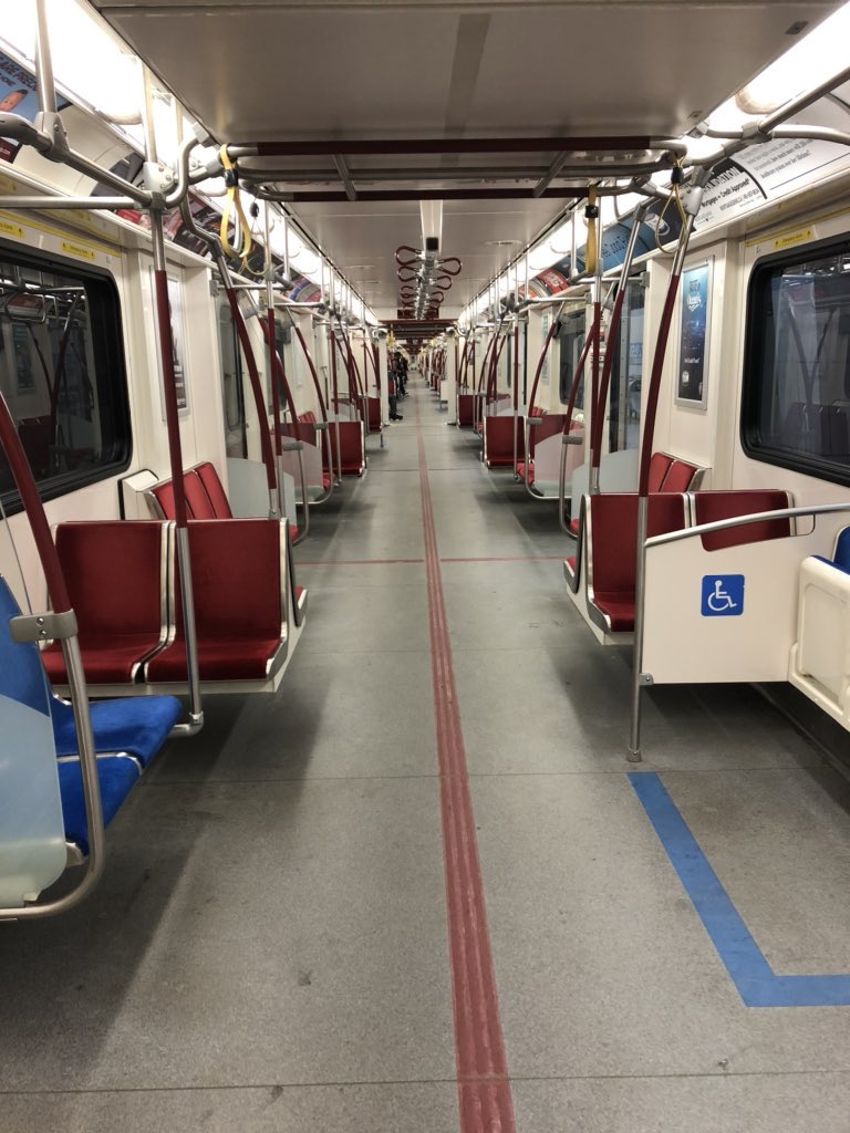 This morning on the London Underground (left) and the Toronto subway (right).

One of these cities is getting its act together. One is hurtling towards catastrophe.