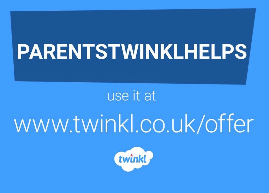 Twinkl is a great website for online resources. Use this code for even more ideas and activities to do at home. We look forward to seeing what you get up to. @TwinklParents @twinklresources #BetterTogether #TwinklTeach