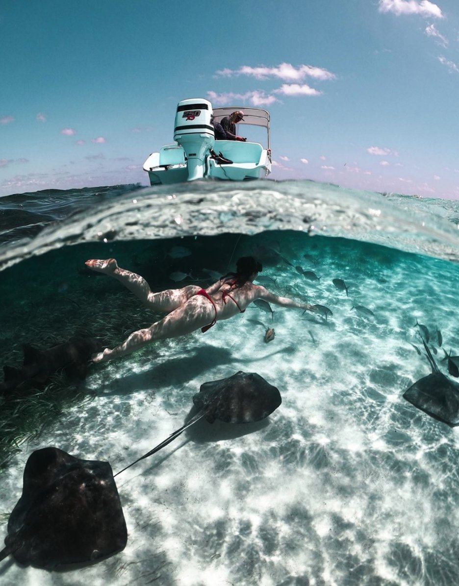 There's nothing like swimming among our rays and sharks at Shark Ray Alley...#FridayFeeling 🦈

(IG: abrahima7)