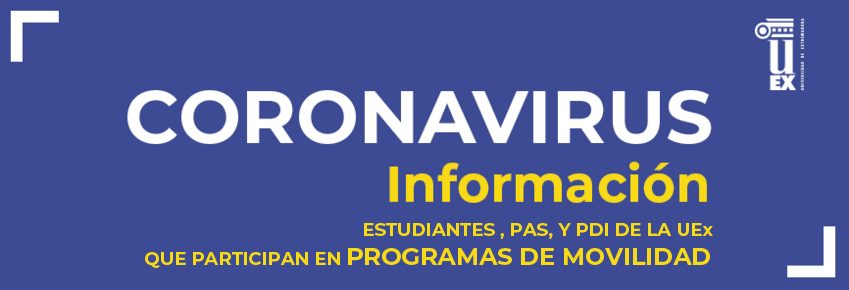 RRII_UEx's tweet photo. ATENCIÓN para todos los estudiantes, PAS y PDI que participan en Programas de #Movilidad de la UEx, mantente informado en nuestra web con las actualizaciones sobre el COVID-19 que pueden afectarte
➡️ https://t.co/4Ph6grMcwR https://t.co/QeZhlOoa1E