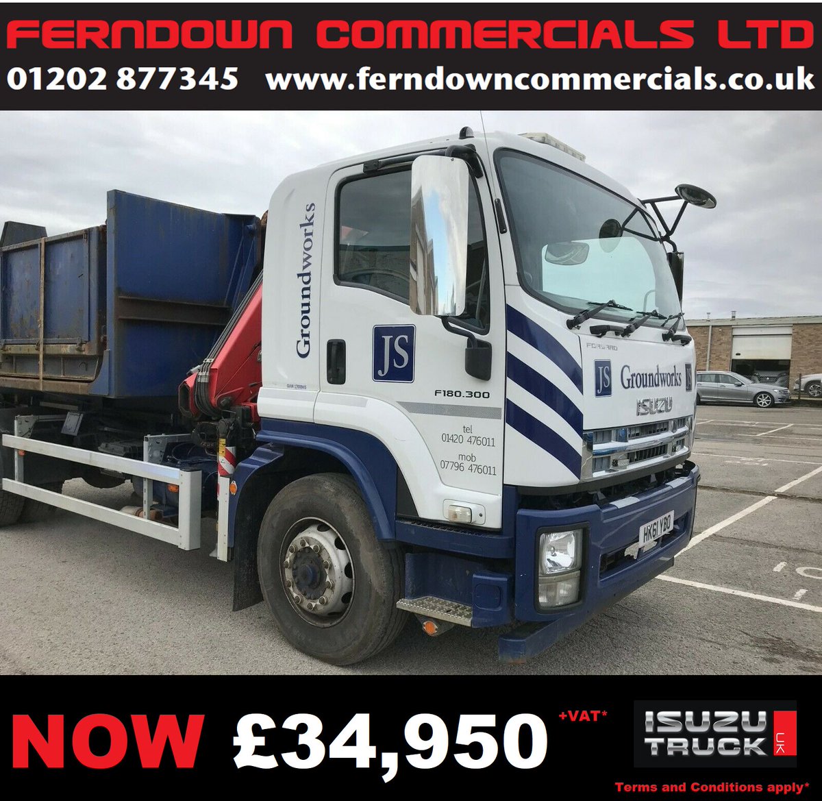 FerndownCom1's tweet photo. Ferndown Commercials
Fantastic offer for this used approved ISUZU F180-300 FASSI F80 CRANE.
Call 01202 877 345 for more information.
Image may contain: text and outdoor https://t.co/Ag6GjED4ef