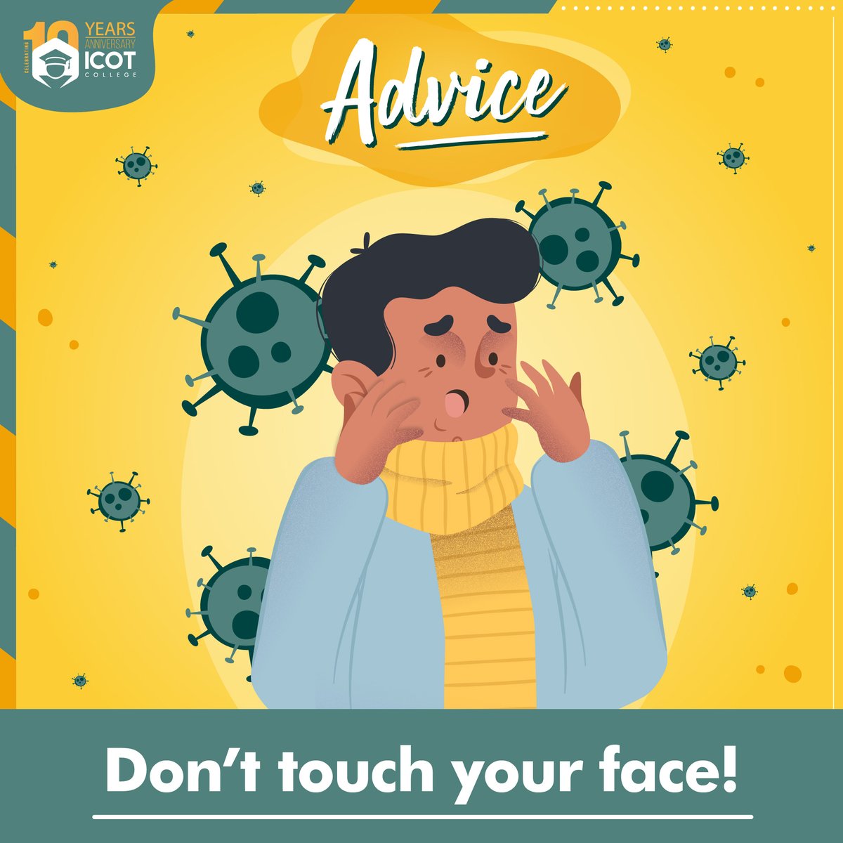 icotcollege's tweet photo. Security tips: When out of home try to use your non-dominant hand! For example, to push doors, to hold public transports bars, to press traffic buttons. 
The probability of using the dominant hand to touch your face is higher than the other one.
#Dublin #Cork #Coronavirus https://t.co/gidbqMmomq