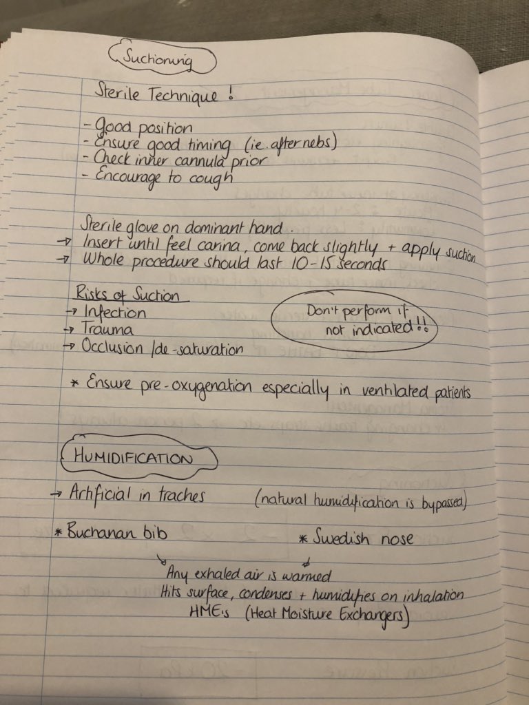 Thank you @thetracheteam for the fantastic refresher on tracheostomy care..looking forward to utilising this over the coming months.. made some notes (excuse the writing) #respiratoryphysiotherapy #tracheostomycare @TheACPRC