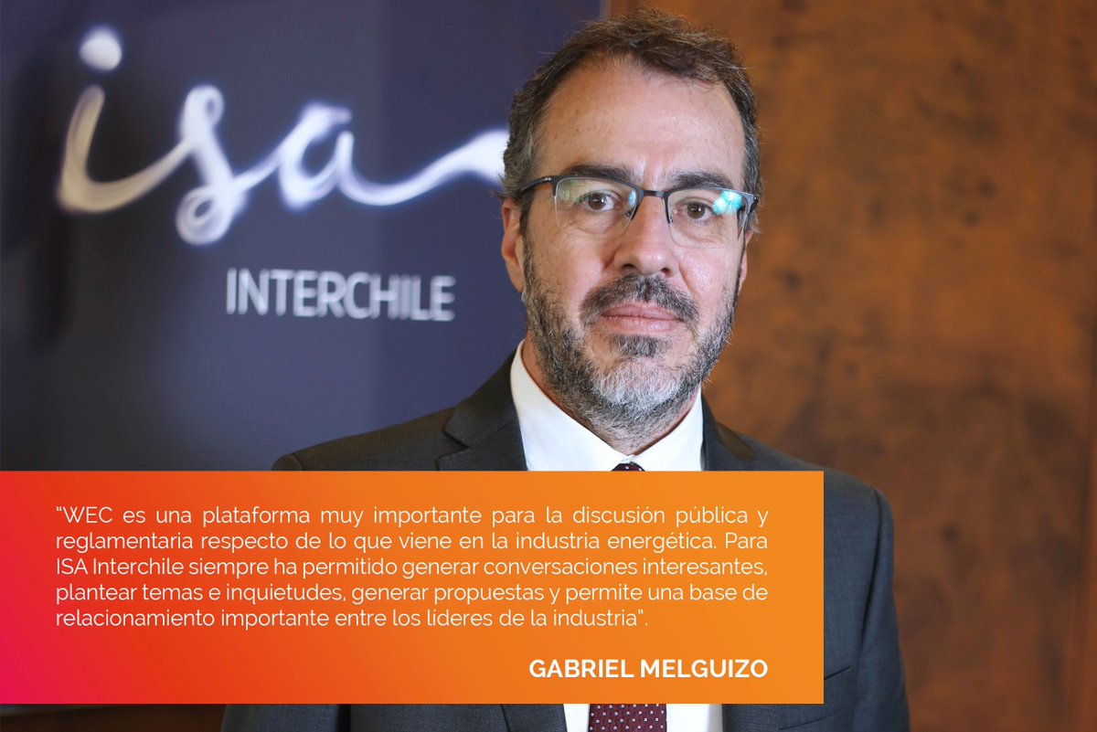 WEC_Chile's tweet photo. 🎤 Les presentamos a nuestro socio del mes, @GabrielMelguizo, Gerente General de ISA InterChile S.A.
👉🏼 Revisa la entrevista en el siguiente link https://t.co/4AhiPQmqtj
#wecchile #wec2020 #ISA #interchile #energiaparatodos https://t.co/C9j69gxArl