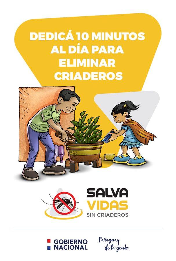 Miticpy's tweet photo. #PySinCriaderos | La temporada de calor y las aguas estancadas luego de las lluvias producen el ambiente propicio para que el Aedes Aegypti se reproduzca.
Aprovechá que te quedas en casa para eliminar los criaderos con simples pasos diarios, que no llevan más de 10 minutos 🕙 https://t.co/cXaOQCjFpG