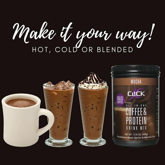 drinkclick's tweet photo. Make it your way... hot, cold or blended! 😋 How do you make your CLICK!? Stocking up!? Check-out our CLICK 4 canister bundle (you pick the flavors) with the FREE shipping and the BEST savings 🤩 See link in profile @drinkclick
*
*
*
#coffeeprotein #proteincoffee #doubleshot #… https://t.co/fECv219L57