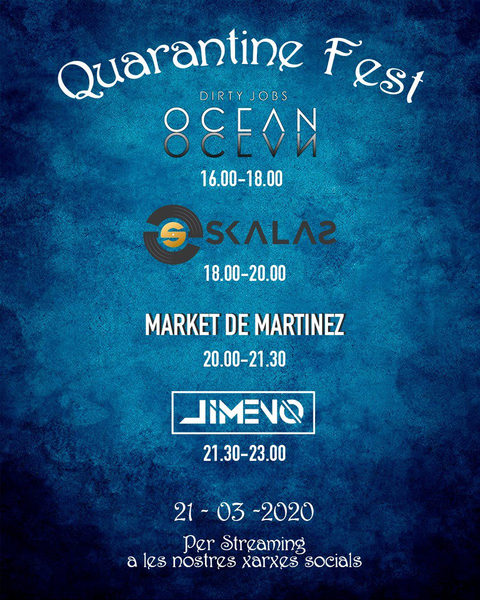 Dirtysoficial's tweet image. .👉El cap de setmana s’atraca.. i degut a la situació que vivim tots, dirtyjobs㊗️🙌 hem organitzat conjuntament amb altres dj’s locals de Sóller, un petit festival en streaming per intentar fer una mica més bona de dur la quarentena!
