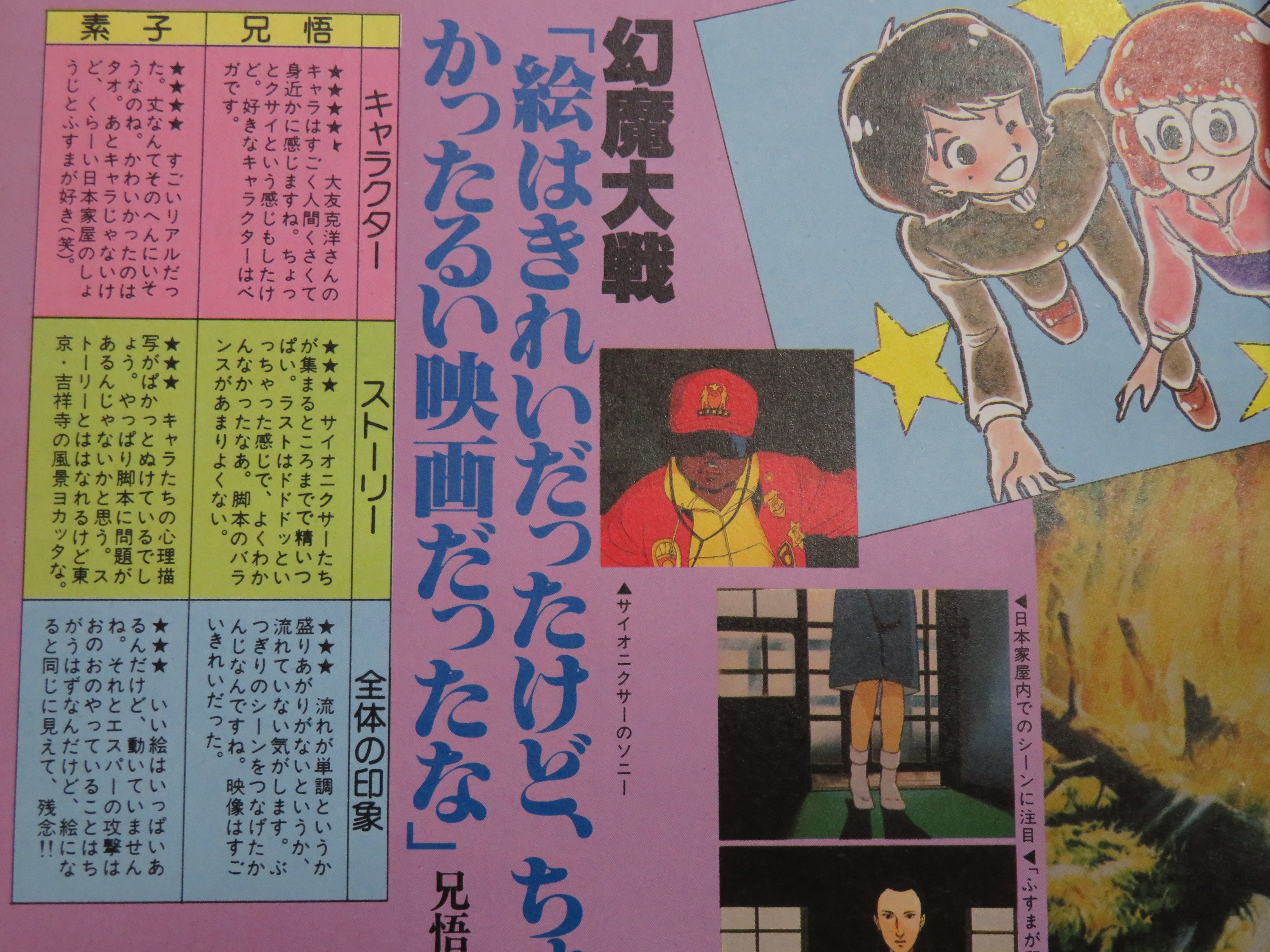 夏が好き 春のアニメ映画 兄悟と素子の採点ノート アニメージュ 19年5月号 新井素子 岬兄悟による クラッシャージョー 幻魔大戦 宇宙戦艦ヤマト 完結編 の紹介 素子姫 幻魔大戦 についてはストーリーより東丈家の障子やふすまが好き