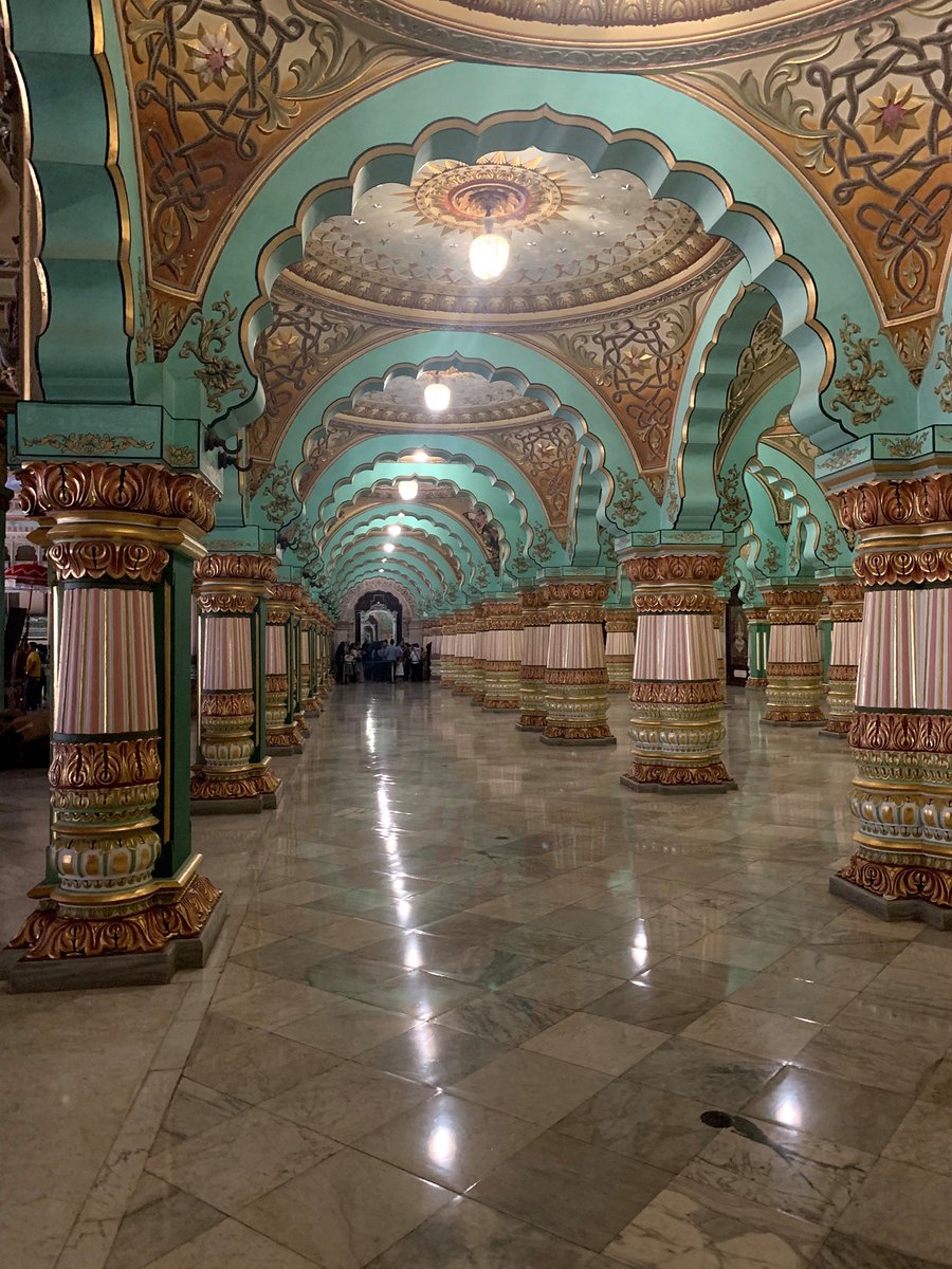ozcollaborative's tweet image. Mysore Palace in Karnataka, India, contains hints of Hindu, Muslim, Rajput &amp;amp; Gothic architecture styles. From childhood through university, our architect, Roohi, got to tour this beautiful example of Indo-Saracenic design, designed by Henry Irwin in the late 19th Century. #Travel