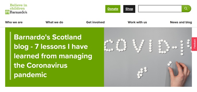 BarnardosScot's tweet image. In a week that @CreweMartin describes as being 'like no other' read what he's learnt from managing the #Coronavirus pandemic this week #charity #CoronavirusScotland #Believe #CrisisCOVID #workingfromhome bit.ly/2IZZhfa
