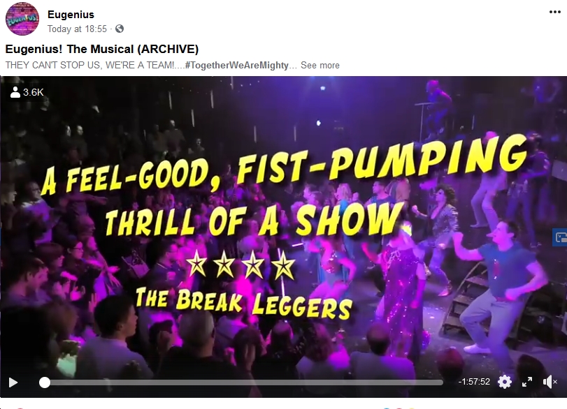 IanWarde's tweet photo. @Break_A_Leggers  Were you really just quoted as a review source on the Eugenius live stream?! How pro! https://t.co/z4OS6lW1YI
