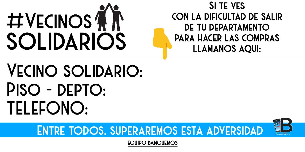 #VecinosSolidarios
Nosotros nos sumamos ¿Y vos?