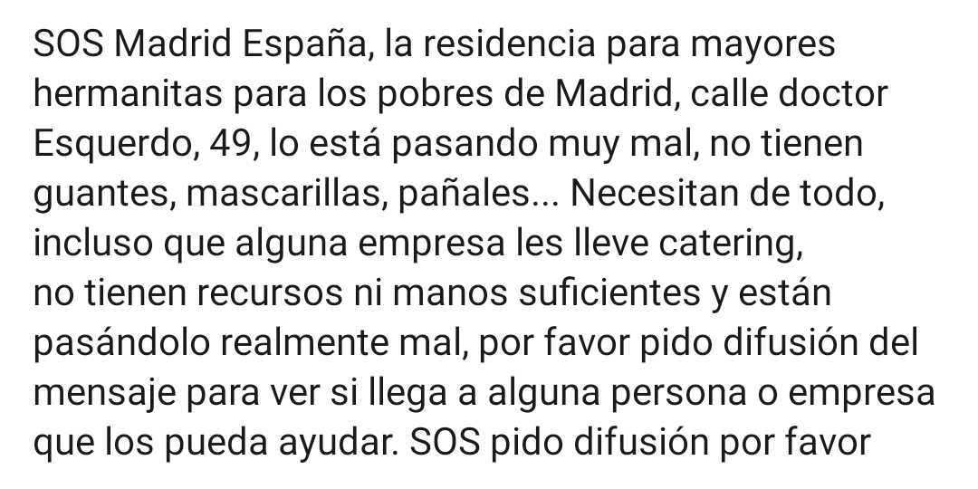 Mr_Haller's tweet photo. #sos #ayudaresidenciamadrid #frenarlapandemia #coronavirusmadrid https://t.co/Pw47riJUgJ