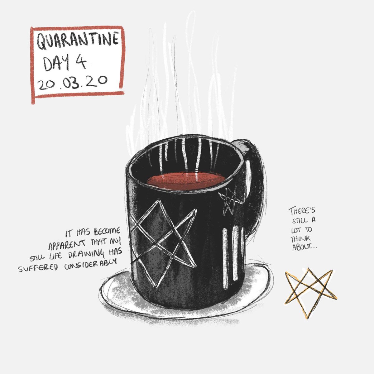 anarkeyeart's tweet image. Yes, Im jumping on the bandwagon, documenting my time social-distancing..

It's been a crazy time, and there's a lot of sadness, upset and anger going about... but I have found that journalling a pandemic, helps me forget about it... for a bit...

#illustration #comic  #comicaday