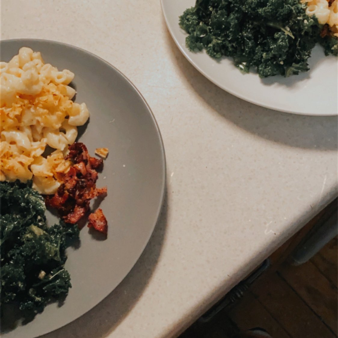 Day 4. Working from home views; mac and cheese w kale pesto slaw