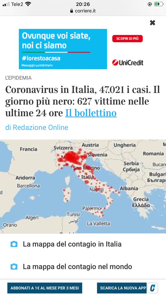 Samtidigt, i Italien. 627 döda senaste dygnet. 