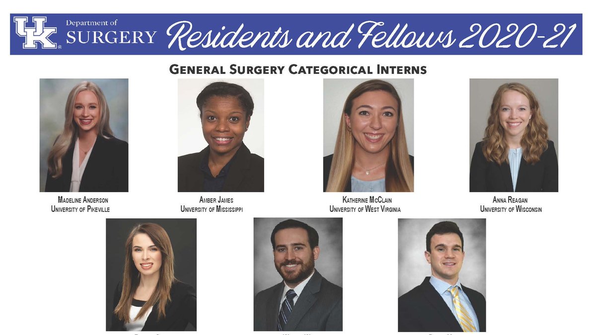 Match Day 2020. UK Department of Surgery is proud to announce its incoming class of categorical residents and fellows. @UKyGenSurgery #MatchDay2020 #surgeryresidents #surgeryfellows