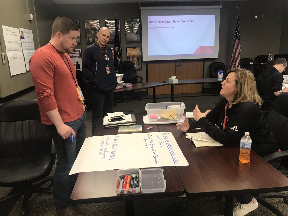 mccreah10's tweet photo. At our admin meeting this afternoon we worked through ch. 3 of @JodyCarrington book, Kids These Days!    Great conversation!  @sturgisps https://t.co/3zyZX9A9de