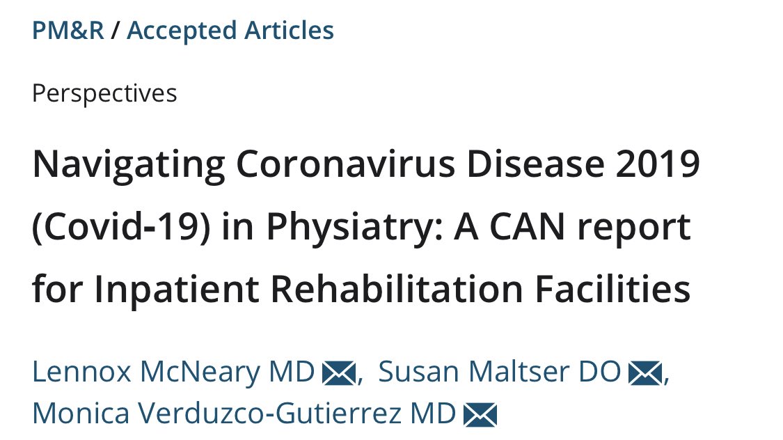 MVGutierrezMD's tweet photo. Happy to share this timely article  written to help us navigate #Covid_19 in #Physiatry &amp; IRFs...

Conditions - IRFs w/ vulnerable patients 

Actions - Limit spread. Expect to assist acute hospitals 

Needs - consider needs in many areas of facility 

https://t.co/c96Ud0bG1K https://t.co/0DTRIXGiTI